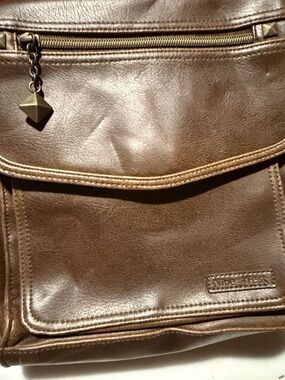 Nine West Chocolate Brown Faux Leather Shoulder Bag
